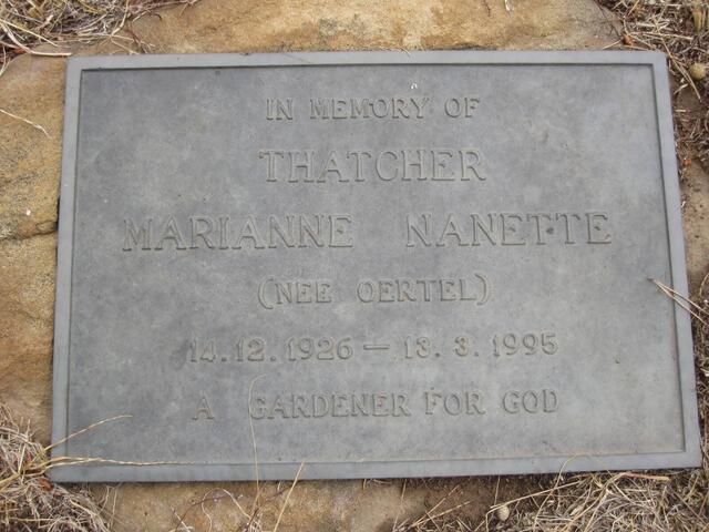 THATCHER Marianne Nanette nee OERTEL 1926-1995