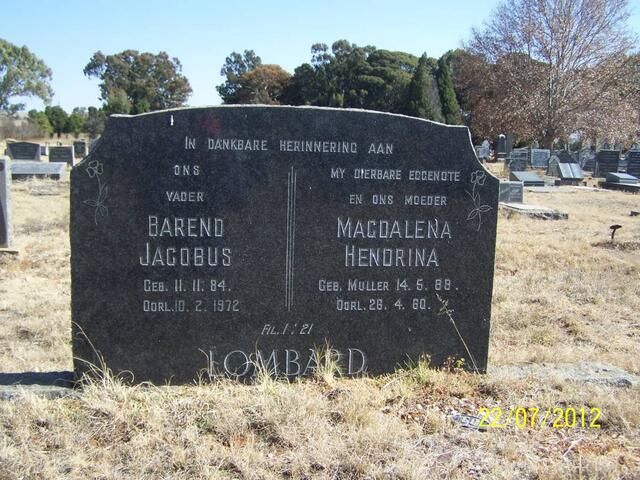 LOMBARD Barend Jacobus 1884-1972 & Magdalena Hendrina MULLER 1888-1960