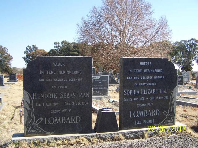 LOMBARD Hendrik Sebastian 1904-1968 & Sophia Elizabeth J. FOURIE 1908-1998