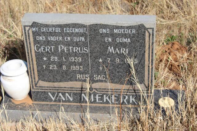 NIEKERK Gert Petrus, van 1939-1993 & Mari 1955-