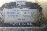 TONDER Andries J., van 1882-1967 & Elsie J.J. BREEDT 18?5-194?