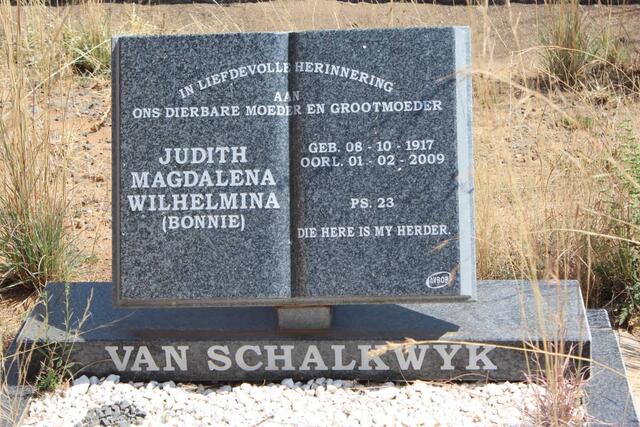 SCHALKWYK Judith Magdalena Wilhelmina, van 1917-2009