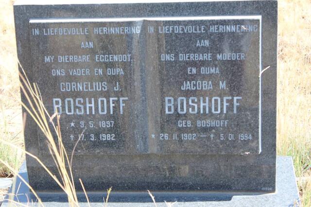 BOSHOFF Cornelius J. 1897-1982 & Jacoba M. BOSHOFF 1902-1994