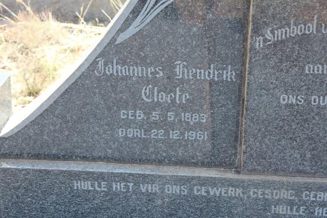 CLOETE Johannes Hendrik 1883-1961