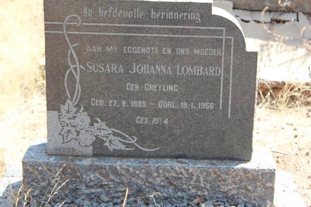 LOMBARD Susara Johanna nee GREYLING 1885-1956