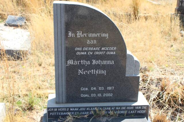 NEETHLING Martha Johanna 1917-2002