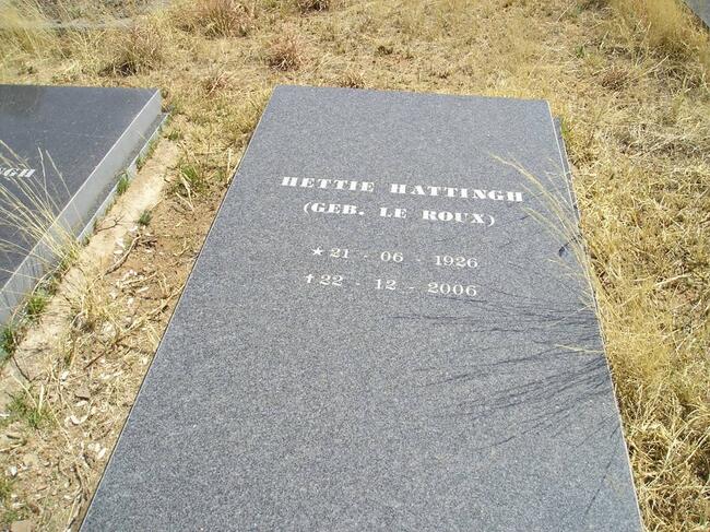 HATTINGH Hettie nee LE ROUX 1926-2006