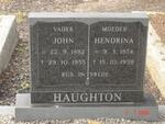HAUGHTON John 1882-1955 & Hendrina 1874-1959