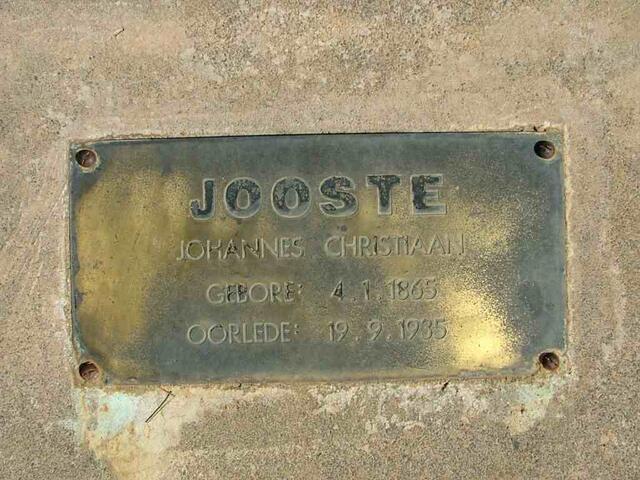 JOOSTE Johannes Christiaan 1865-1935