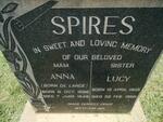 SPIRES Anna nee DE LANGE 1886-1945 :: SPIRES Lucy 1905-1966