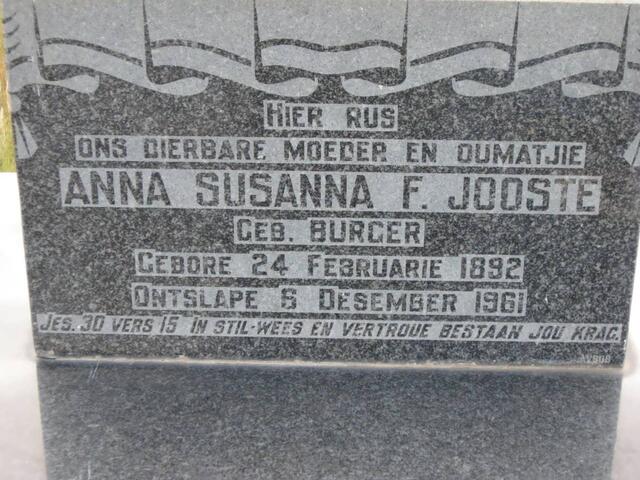 JOOSTE Anna Susanna F. nee BURGER 1892-1961