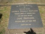 HOPGOOD George Thomas -1924 & Jane -1956