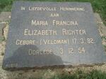 RICHTER Maria Francina Elizabeth nee VELDMAN 1882-1954