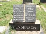 HENDERSON Lawrence Pieter Dykes 1889-1962 & Anna Maria 1882-1974