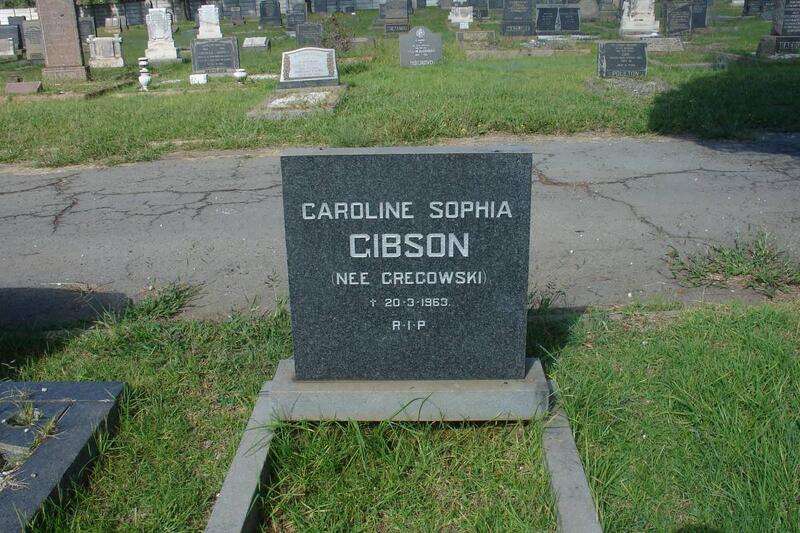 GIBSON Caroline Sophia nee GREGOWSKI -1963