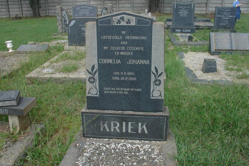 KRIEK Cornelia Johanna 1905-1956