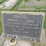 TONDER Andreas, van 1893-1954 & Sarie 1904-1985