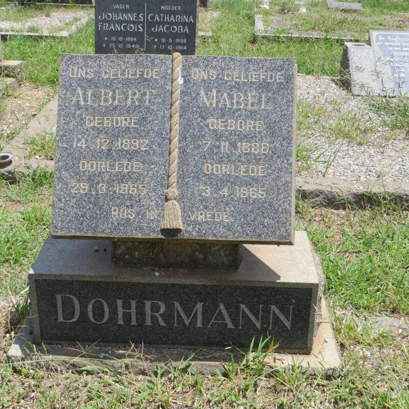 DOHRMANN Albert 1892-1965 & Mabel 1888-1965