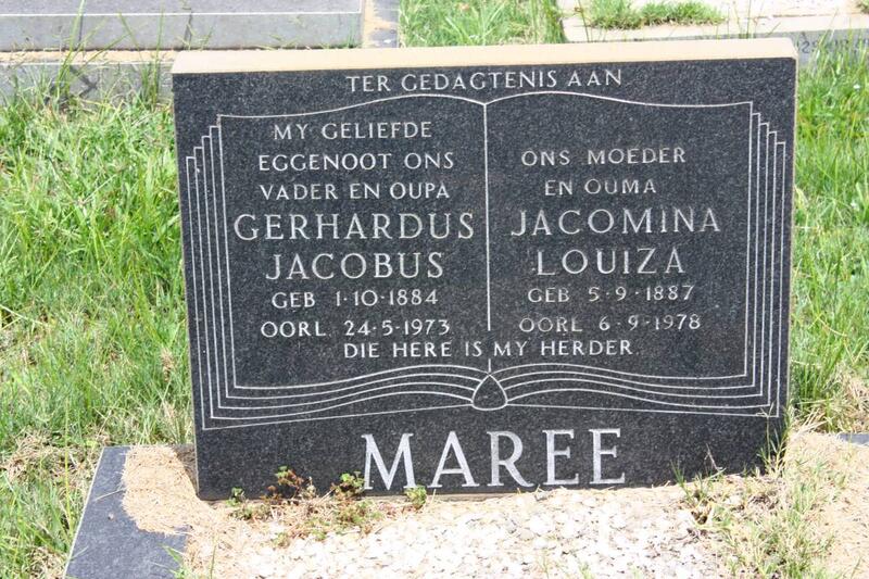 MAREE Gerhardus Jacobus 1884-1973 & Jacomina Louiza 1887-1978