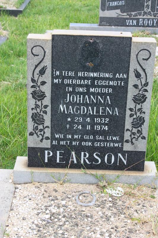 PEARSON Johanna Magdalena 1932-1974
