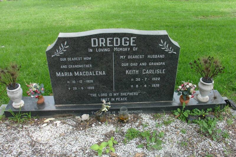 DREDGE Keith Carlisle 1922-1978 & Maria Magdalena 1928-1999