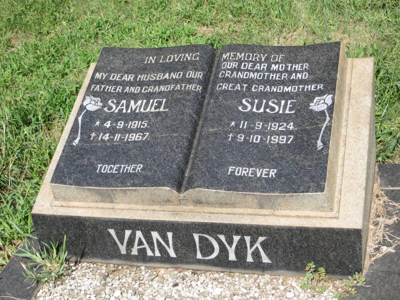 DYK Samuel, van 1915-1967 & Susie 1924-1997
