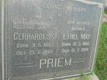 PRIEM Gerhardus J. 1898-1969 & Ethel May 1906-1984