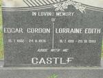 CASTLE Edgar Gordon 1902-1976 & Lorraine Edith 1919-1985