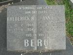 BERG Frederick R. 1904-1984 & Anna C. 1905-1988