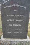 STRAATEN Matthys Johannes, van 1883-1955