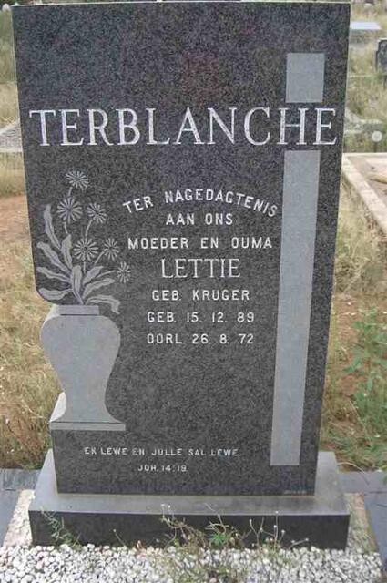 TERBLANCHE Lettie nee KRUGER 1889-1972