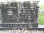JAGER Hester Jacomina, de 1898-1990 & Johanna Aletta Philippina 1894-1978