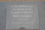 ERASMUS Elizabeth Susanna Maria nee GOUWS 1889-1971