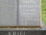 KRIEL Martha Margaretha 1903-1978