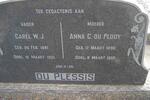 PLESSIS Carel W.J., du 1881-1961 & Anna C. DU PLOOY 1890-1958