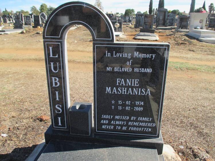 LUBISI Fanie Mashanisa 1974-2009
