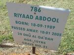 ABDOOL Riyaad 1989-2005