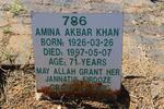 KHAN Amina Akbar 1926-1997