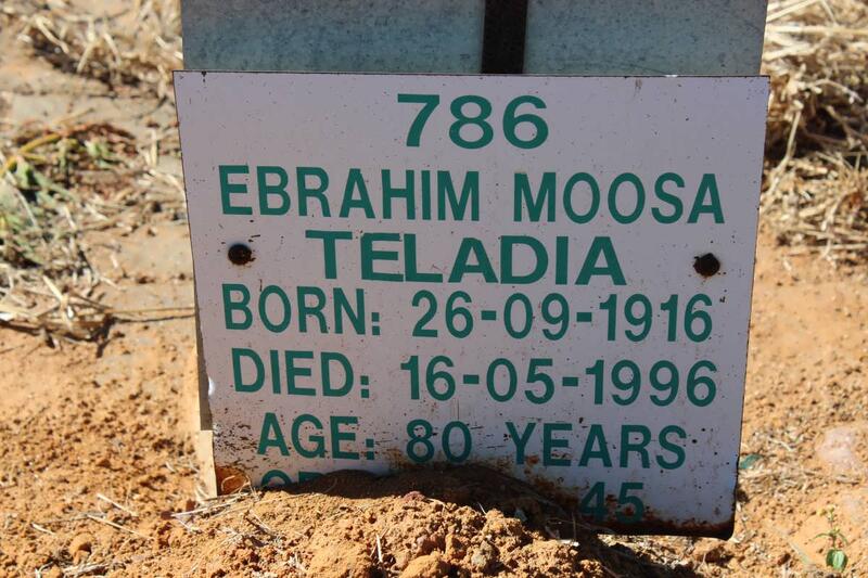 TELADIA Ebrahim Moosa 1916-1996