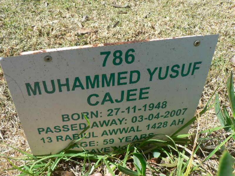 CAJEE Muhammed Yusuf 1948-2007