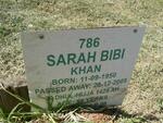 KHAN Sarah Bibi 1950-2008