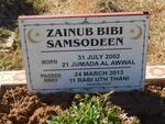 SAMSODEEN Zainub Bibi 2002-2013