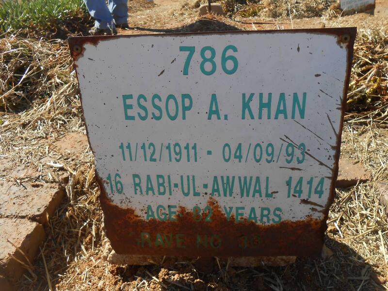KHAN Essop A. 1911-1993