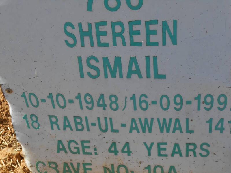 ISMAIL Shereen 1948-1992
