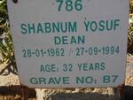 DEAN Shabnum Yosuf 1962-1994