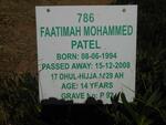 PATEL Faatimah Mohammed 1994-2008