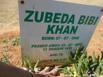 KHAN Zubeda Bibi 1940-2012