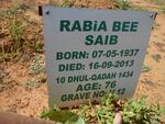 SAIB Rabia Bee 1937-2013