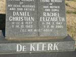 KLERK Daniel Christian, de 1937-1983 & Rachel Elizabeth 1947-2005