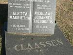 CLAASSEN Nicolaas Johannes Theodorus 1914-1991 & Aletta Magrietha 1905-1990